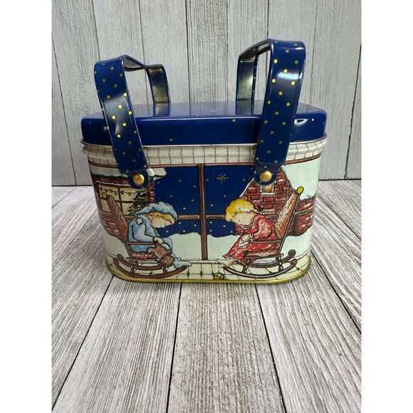 Vintage The Tin Box Company Collectable Christmas Children Sleeping Under Stars - Picture 3 of 8